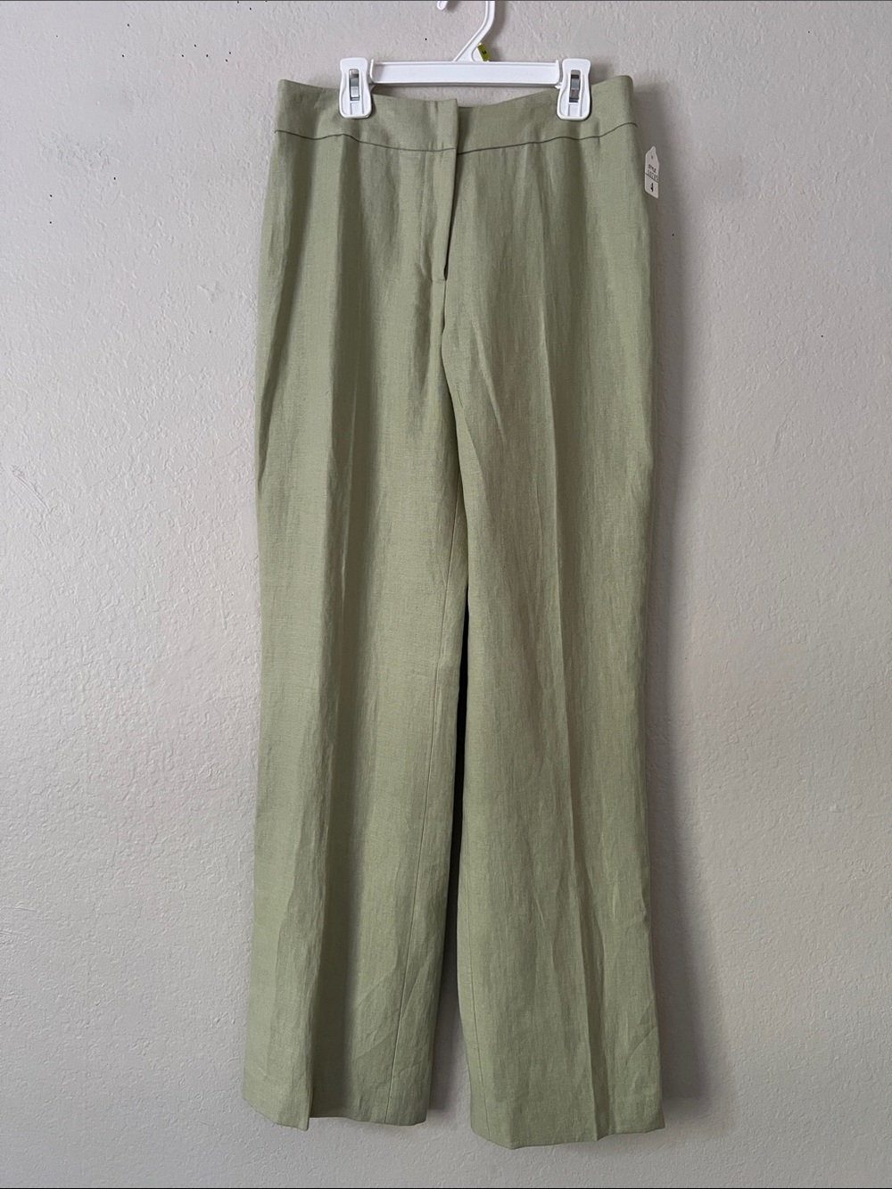 NWT Neimen Marcus 100% linen Pants Light Green Size 4